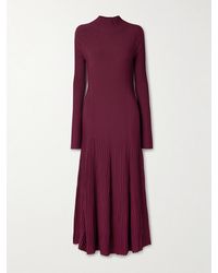 Adam Lippes - Tabitha Ribbed-Knit Midi Dress - Lyst