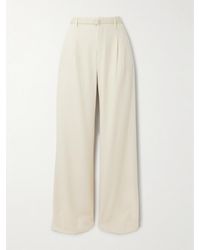 Ralph Lauren - Acklie Belted Pleated Wool Wide-Leg Pants - Lyst