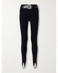 Self-Portrait - Belted Stretch-Jersey Stirrup Leggings - Lyst