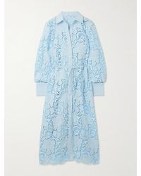 Erdem - Belted Broderie Anglaise Cotton-Poplin Midi Shirt Dress - Lyst