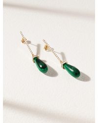 Mateo - 14-Karat, Malachite And Diamond Earrings - Lyst