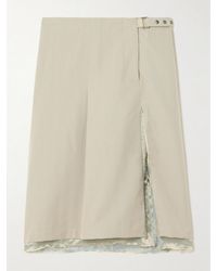 Our Legacy - Clasp Frayed Pleated Woven Midi Skirt - Lyst