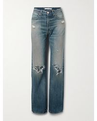 RÙADH - The Agnes Distressed Mid-Rise Straight-Leg Jeans - Lyst