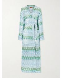 Missoni - Belted Metallic Crochet-Knit Kaftan - Lyst