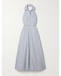 Veronica Beard - Mackey Striped Cotton-Blend Seersucker Halterneck Midi Dress - Lyst