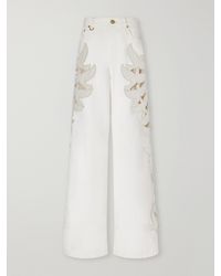 Zimmermann - Appliquéd High-Rise Straight-Leg Jeans - Lyst