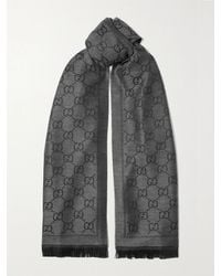 Gucci - + Net Sustain Tuch Aus Biowoll-jacquard Mit Fransen - Lyst