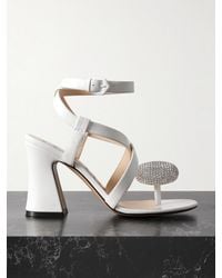 Loewe - Paula's Ibiza Calle Pebble Crystal-Embellished Leather Sandals - Lyst