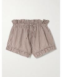 Posse - Callie Ruffled Gingham Cotton Shorts - Lyst