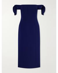 Carolina Herrera - Off-The-Shoulder Crepe Midi Dress - Lyst