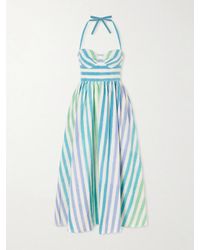 Emporio Sirenuse - Johanna Ikat Striped Cotton Midi Dress - Lyst