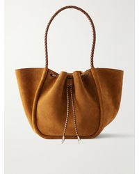 Proenza Schouler - Large Leather-Trimmed Ruched Suede Tote - Lyst