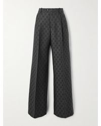 Gucci - Hose Mit Weitem Bein Aus Jacquard Mit Falten - Lyst