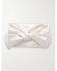 Anya Hindmarch - Bow Clutch Aus Satin Mit Fransen - Lyst