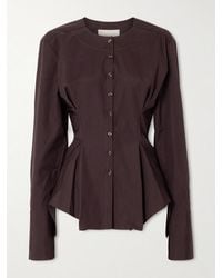 LIBEROWE - Lavinia Cotton-Poplin Peplum Blouse - Lyst