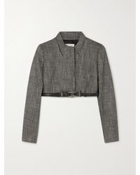 Coperni - Belted Cropped Checked Metallic Tweed Jacket - Lyst
