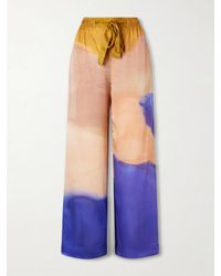 Ulla Johnson - Julien Dégradé Silk-Satin Wide-Leg Pants - Lyst