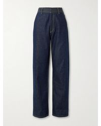 FRAME - The Trapunto Hoch Sitzende Jeans Mit Weitem Bein Aus Bio-Denim Mit Kontrastnähten - Lyst
