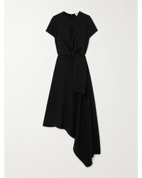 AZ FACTORY - Draped Asymmetric Pleated Crepe Midi Dress - Lyst