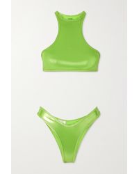 The Attico Metallic Bikini - Green