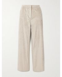 Veronica Beard - Pantalon Large En Velours De Coton Mélangé Côtelé Grigore - Lyst