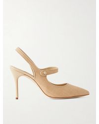Manolo Blahnik - Campari 90 Suede Slingback Pumps - Lyst