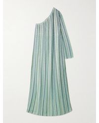 Missoni - One-Shoulder Sequin-Trimmed Striped Crochet-Knit Maxi Dress - Lyst