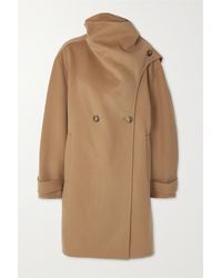 JW Anderson Double-breasted Draped Wool-felt Coat - Brown