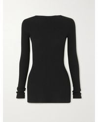 Rick Owens - Maglia Oberteil Aus Gerippter Wolle Mit Cut-Out - Lyst