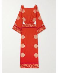 Johanna Ortiz - Underwater Sanctuary Open-Back Printed Cotton-Poplin Maxi Dress - Lyst