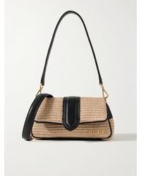 Jacquemus - Le Petit Bambimou Padded Leather-Trimmed Raffia Shoulder Bag - Lyst