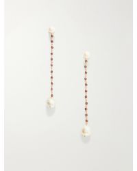 Le Sundial - Deep Intimate-Plated Sterling And Pearl Earrings - Lyst