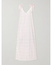 Posse - Marylin Gingham Lace-Trimmed Cotton Maxi Dress - Lyst