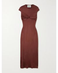 TOVE - Mali Twist-Front Satin-Jersey Maxi Dress - Lyst