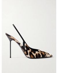 Paris Texas - Lidia Leather-Trimmed Leopard-Print Calf-Hair Slingback Pumps - Lyst