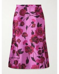Erdem - Midirock Aus Faille Aus Einer Baumwollmischung Mit Blumenprint - Lyst