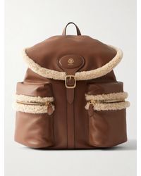 Bally - Shearling-Trimmed Leather Backpack - Lyst