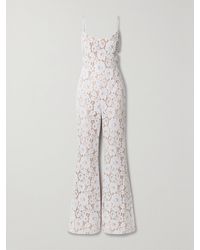 Michael Kors - Cutout Satin-Trimmed Cotton-Blend Corded Lace Jumpsuit - Lyst