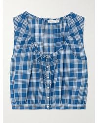 Doen - Theo Cropped Checked Organic Cotton Top - Lyst