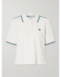 Burberry - Logo-Embroidered Cotton-Blend Piqué Polo Shirt - Lyst