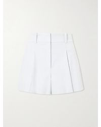 Veronica Beard - Craig Pleated Cotton-Blend Twill Shorts - Lyst