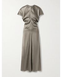 TOTEME - Draped Satin Maxi Dress - Lyst