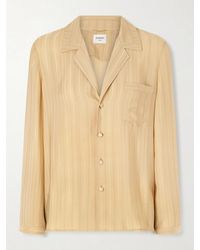 Saint Laurent - Striped Silk-Jacquard Shirt - Lyst