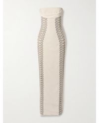 Georges Hobeika - Robe Du Soir Bustier En Faille À Cristaux Et À Superposition - Lyst