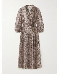 RIXO London - Izzy Midi-Hemdblusenkleid Aus Crêpe De Chine Mit Antilopenmuster - Lyst