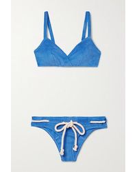 Lisa Marie Fernandez + Net Sustain Yasmin Bikini Aus Frottee Aus Einer Baumwollmischung Mit Gürtel - Blau