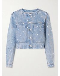 Veronica Beard - Lowry Cropped Embellished Denim Jacket - Lyst