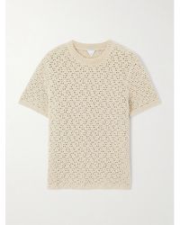 Bottega Veneta - Crochet-Knit Cotton T-Shirt - Lyst
