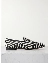 Gucci - Jordaan Horsebit-Detailed Zebra-Print Calf Hair Loafers - Lyst