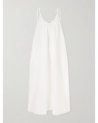 Anine Bing - Flora Gathered Lyocell And Linen-Blend Maxi Dress - Lyst